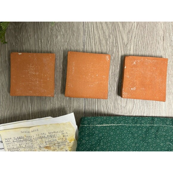 Set Of 3 Vintage Springerle Cookie Molds Christmas Ceramic Terra Cotta + Recipe - Picture 9 of 10